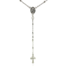 Load image into Gallery viewer, Fine Rosary Chain and Bead Necklace in Sterling Silver