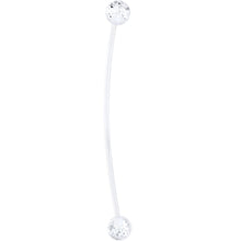 Load image into Gallery viewer, Pregnant Belly Button Ring Clear and Pink Glitter Pack Set