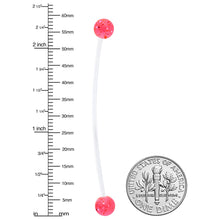 Load image into Gallery viewer, Pregnant Belly Button Ring Clear and Pink Glitter Pack Set