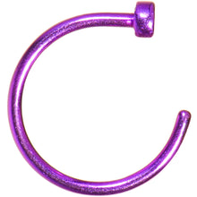 Load image into Gallery viewer, 20G 3/8 Purple Anodized Titanium Nose Hoop