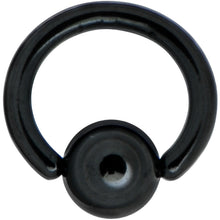 Load image into Gallery viewer, 16G 1/4 Black Anodized Titanium Ball Captive Ring