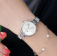 Load image into Gallery viewer, Womens Elegant Stainless Steel Watch With Ceramic Bracelet In Shimmering Marble Colors