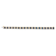Load image into Gallery viewer, 14K Yellow Gold 2/5 Cttw Diamond & 8.0 Cttw Baguette Cut Blue Sapphire Alternating Link Bracelet (G-H Color, VS1-VS2 Clarity) - 7" Inches