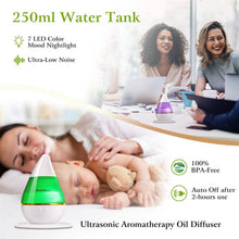 Load image into Gallery viewer, 250 ML Cool Mist Humidifier with 7 Color Changeable LED Lights