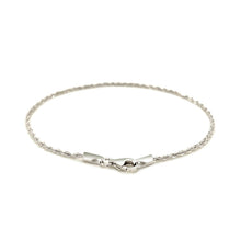 Load image into Gallery viewer, 14k White Gold Solid Diamond Cut Rope Bracelet 1.5mm