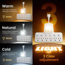 Load image into Gallery viewer, 12-in-1 Adjustable Desk Lamp Power Strip – 6 AC Outlets, 3 USB-A & 2 Type-C Ports, Surge Protection