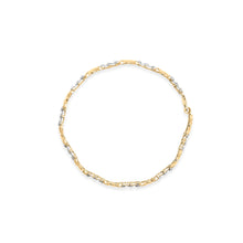 Load image into Gallery viewer, 10k Yellow Gold 1/3 Cttw Diamond 3 Stone and X-Link Bracelet (I-J Color, I1-I2 Clarity) - 7.50" Inches