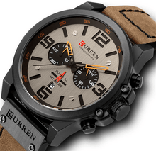 Load image into Gallery viewer, Retro Waterproof Watch With Chronometers Steel Case And Leather Belts Unique Design Excellent Look Perfect Gift For Your Man