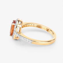 Load image into Gallery viewer, 1.66 Carat Genuine Spessartite Garnet and White Diamond 14K Yellow Gold Ring