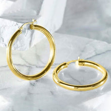 将图片加载到图库查看器,25mm Classic French Lock Hoops in Solid Sterling Silver