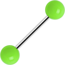 将图片加载到图库查看器,Green Neon Barbell Tongue Ring