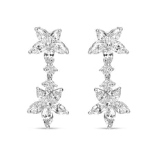Load image into Gallery viewer, 18k White Gold 6.0 Cttw Marquise Diamond Floral Dangle Drop Earrings (E-F Color, VS1-VS2 Clarity)