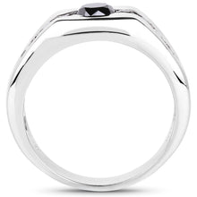 Load image into Gallery viewer, 0.74 Carat Genuine Black Diamond .925 Sterling Silver Ring