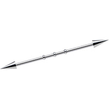 Load image into Gallery viewer, Surgical Steel Spiked Industrial Barbell Earring