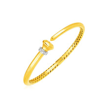 Load image into Gallery viewer, 14k Yellow Gold Hinged Bangle Bracelet with Diamonds