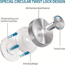 Load image into Gallery viewer, 2-Pack: Strong Suction Cup Hooks β Silver Brushed Stainless Steel, No Drilling Required