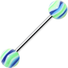 Load image into Gallery viewer, Baby Blue Lime HYPNOTIC Barbell Tongue Ring