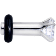 Load image into Gallery viewer, 8G Stainless Steel Clear Cubic Zirconia Single Flare Plug Set