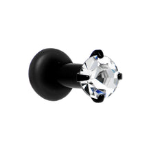 Load image into Gallery viewer, 10G Black Clear Cubic Zirconia Plug