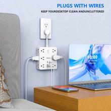 Load image into Gallery viewer, 16-in-1 Power Strip – 12 AC Outlets & 4 USB Ports, White