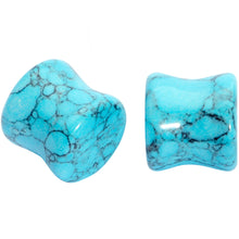 Load image into Gallery viewer, 1/2 Turquoise Natural Stone Saddle Plug Set