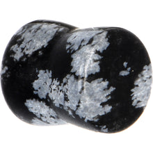 将图片加载到图库查看器,0G Obsidian Snowflake Natural Stone Saddle Plug Set