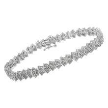 将图片加载到图库查看器,.925 Sterling Silver 1.0 cttw Diamond "Arrow" Shape Tennis Link Bracelet (I-J Color, I3 Clarity) -7.25"