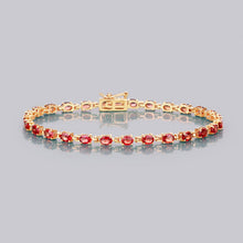 Load image into Gallery viewer, 7.00 Carat Genuine Orange Sapphire 14K Yellow Gold Bracelet