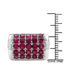 Load image into Gallery viewer, 3.01 Carat Genuine Ruby & White Diamond .925 Sterling Silver Ring