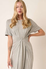 Load image into Gallery viewer, Side Slit Round Neck Short Sleeve Maxi Dress For Women β Casual and Chic Dress with Side Slits for a Relaxed yet Polished Look