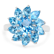 Load image into Gallery viewer, 6.35 Carat Genuine Swiss Blue Topaz .925 Sterling Silver Ring
