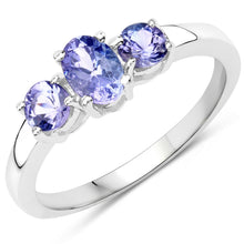 Load image into Gallery viewer, 0.90 Carat Genuine Tanzanite .925 Sterling Silver Ring