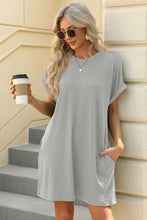 Load image into Gallery viewer, Short Sleeve Mini Dress with Pockets Casual & Stylish Everyday Wear