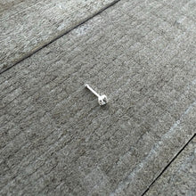 Load image into Gallery viewer, Sterling Silver 2mm Clear Nose Bone Created with Crystals