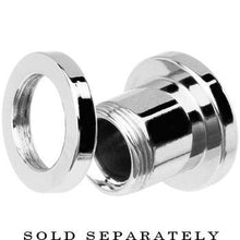 Load image into Gallery viewer, 1/2 Stainless Steel Black Clear CZ Screw Fit Tunnel