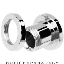 Load image into Gallery viewer, 2G Stainless Steel Black Clear CZ Screw Fit Tunnel