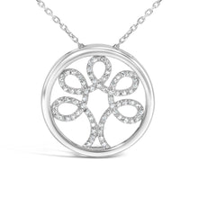 Load image into Gallery viewer, .925 Sterling Silver 1/10 Cttw Diamond Tree of Life Pendant Necklace (I-J Color, I3 Clarity)