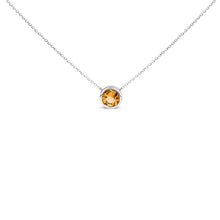 将图片加载到图库查看器,.925 Sterling Silver 7MM Bezel Set Created Purple Amethyst Pendant Necklace - 18" Inches