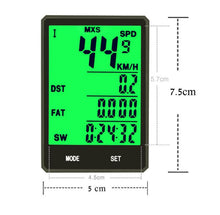 Load image into Gallery viewer, Waterproof Bicycle Computer With Backlight Wireless Wired Bicycle Computer Bike Speedometer Odometer Wireless Bike Computer Waterproof Bicycle Speedometer Support Smart Sensor LCD Backlight Display Automatic Wake-Up