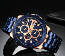 Load image into Gallery viewer, Men's Waterproof Watch With Chronometers Day View And Fluorescent Hands Unique Luxury Design Perfect Gift