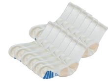 Load image into Gallery viewer, High Performance Crew Bamboo Viscose Socks Unisex White Color - 12-pack