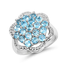 Load image into Gallery viewer, 1.90 Carat Genuine Swiss Blue Topaz .925 Sterling Silver Ring