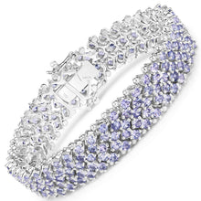 Load image into Gallery viewer, 14.70 Carat Genuine Tanzanite .925 Sterling Silver Bracelet