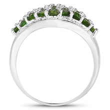 Load image into Gallery viewer, 2.41 Carat Genuine Chrome Diopside and White Topaz .925 Sterling Silver Ring