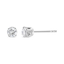Load image into Gallery viewer, AGS Certified 14K White Gold 1.0 Cttw 4-Prong Set Brilliant Round-Cut Solitaire Diamond Push Back Stud Earrings (G-H Color, SI2-I1 Clarity)