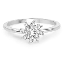 Load image into Gallery viewer, 0.18 Carat Genuine White Diamond 14K White Gold Ring (E-F-G Color, SI Clarity)