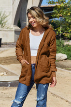 将图片加载到图库查看器,Women Full Size Teddy Hooded Jacket with Pockets Cozy Casual Jacket Comfortable Women Jacket