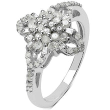Load image into Gallery viewer, 0.63 Carat Genuine White Diamond & Yellow Diamond .925 Sterling Silver Ring