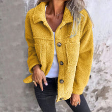 Load image into Gallery viewer, Comfortable Modern Women Full Size Fuzzy Button-Up Jacket with Drop Shoulder and Pockets