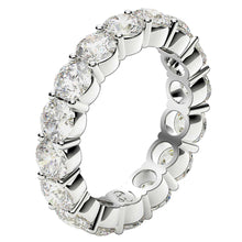 Load image into Gallery viewer, Round Cut Lab Grown Diamond Eternity Ring in 14k White Gold (4 cttw FG/VS2)